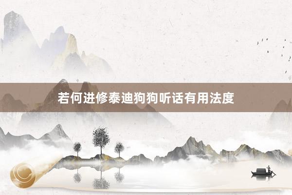 若何进修泰迪狗狗听话有用法度